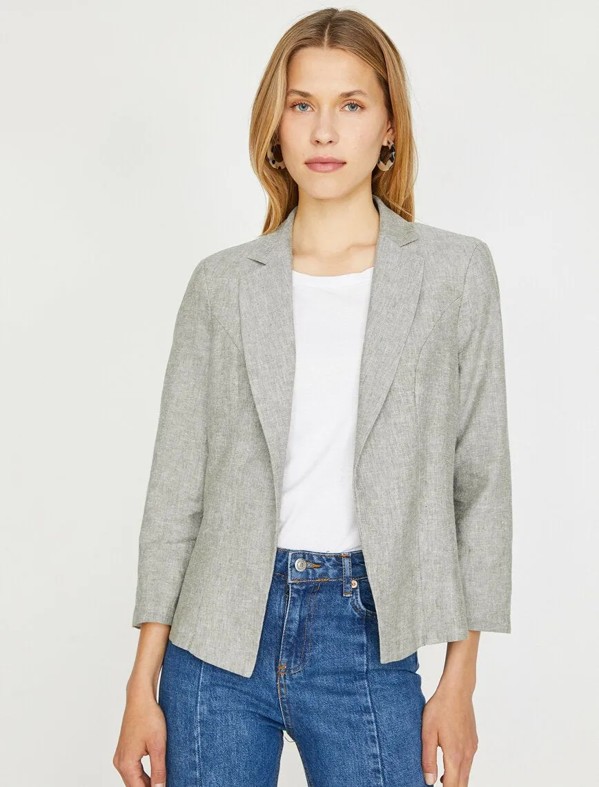 10616 Khaki Classic Lapel Jacket