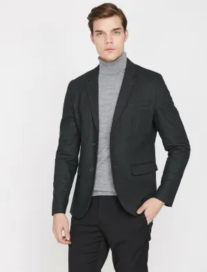 10829 Khaki Self Patterned Blazer