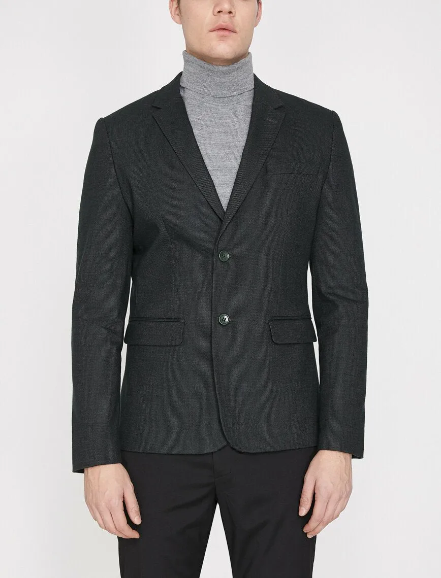 10829 Khaki Self Patterned Blazer