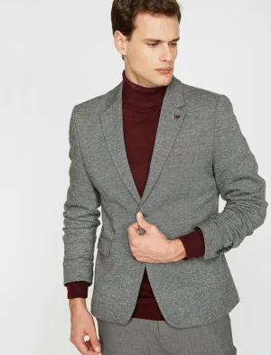 10838 Grey Self Patterned Blazer