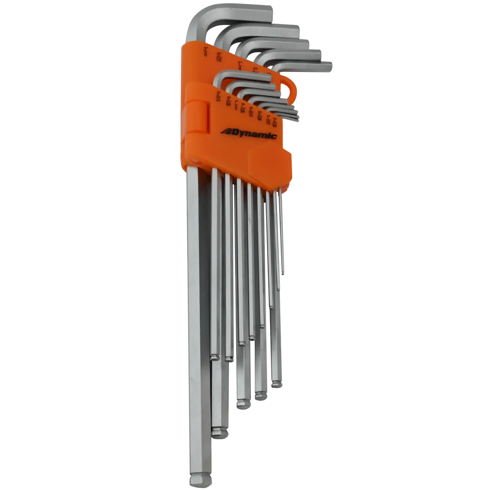 13 Piece SAE Extra Long High-Torque Hex Key Set, 0.05" - 3/8"