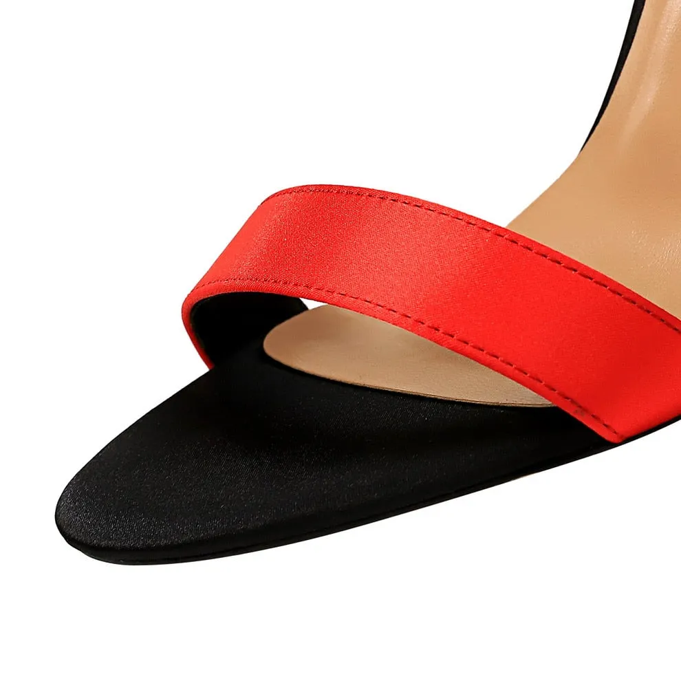 Amozae-  Women 10cm High Heels Platform Green Red Sandals Stiletto Fetish Strap Stripper Purple  Shoes Lady Gladiator Summer Sandles