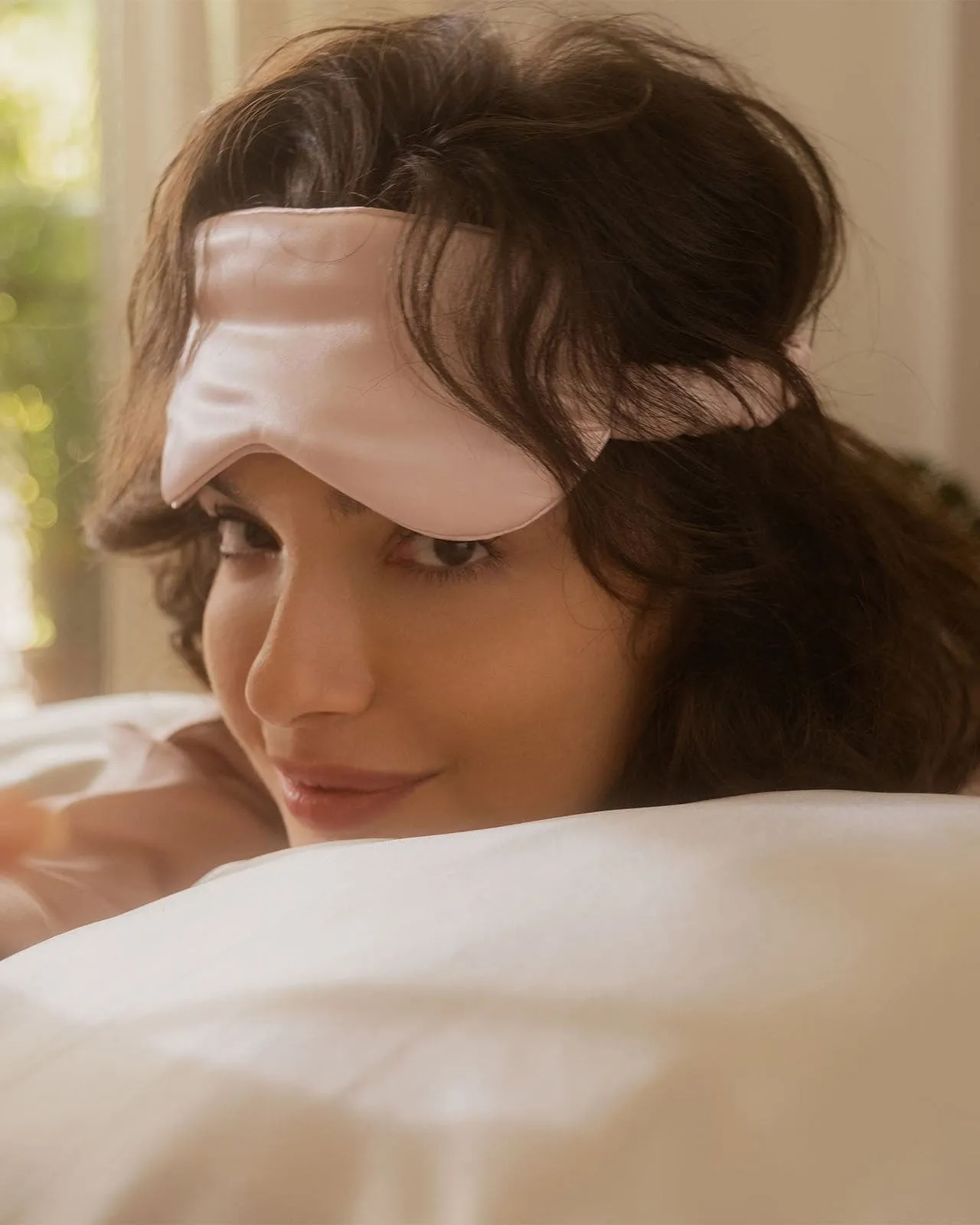 FEELITS 100% Royal Mulberry Silk. Natural Beauty Sleep Eye Mask- 22-momme Padma Pink