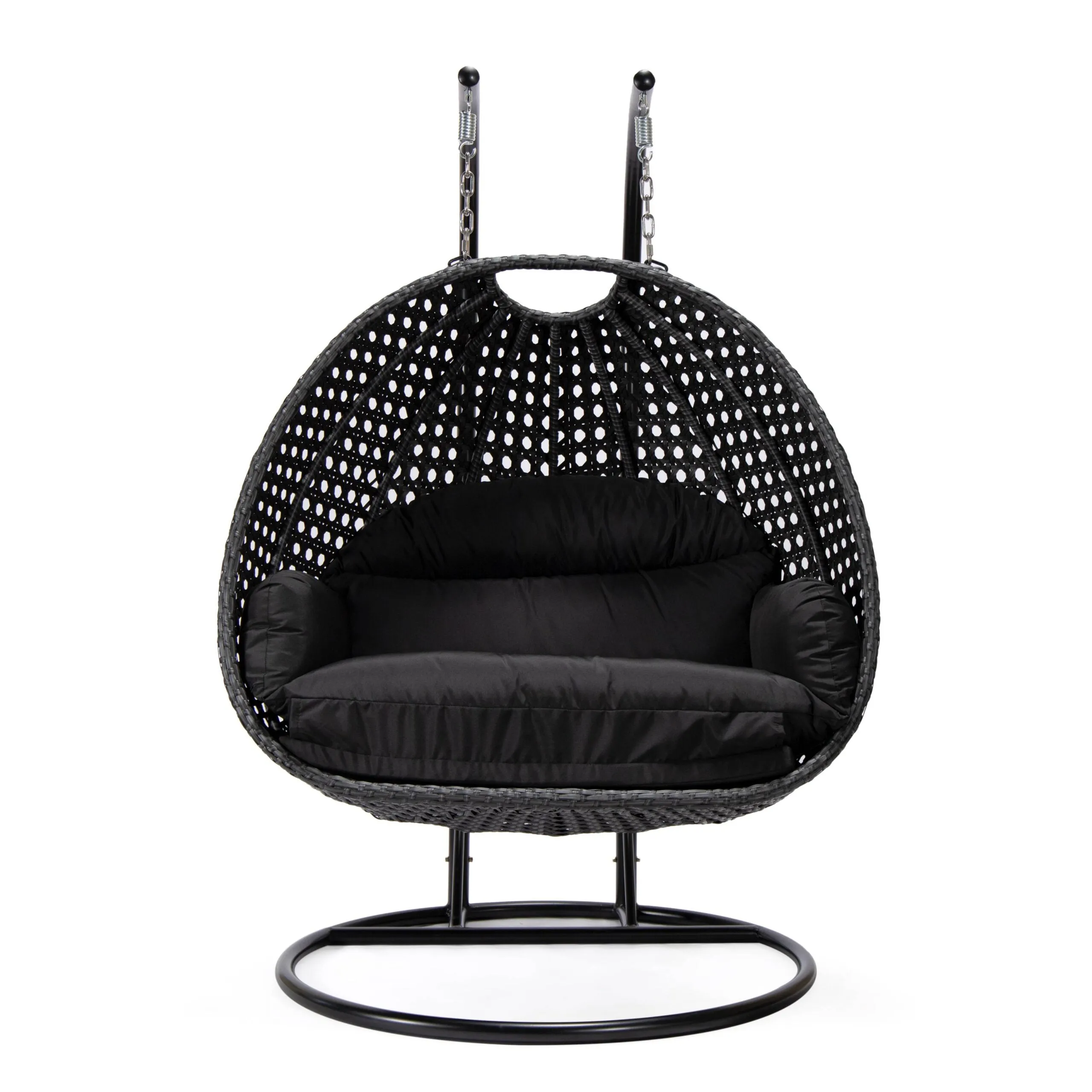 Fino Double Seater Hanging Swing With Stand For Balcony , Garden Swing (Dark Grey)