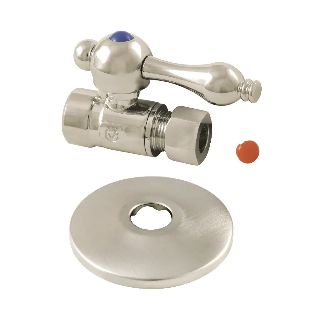 Kingston Brass 1/2-Inch Sweat 3/8-Inch O.D. Comp Straight Stop Valve with Flange