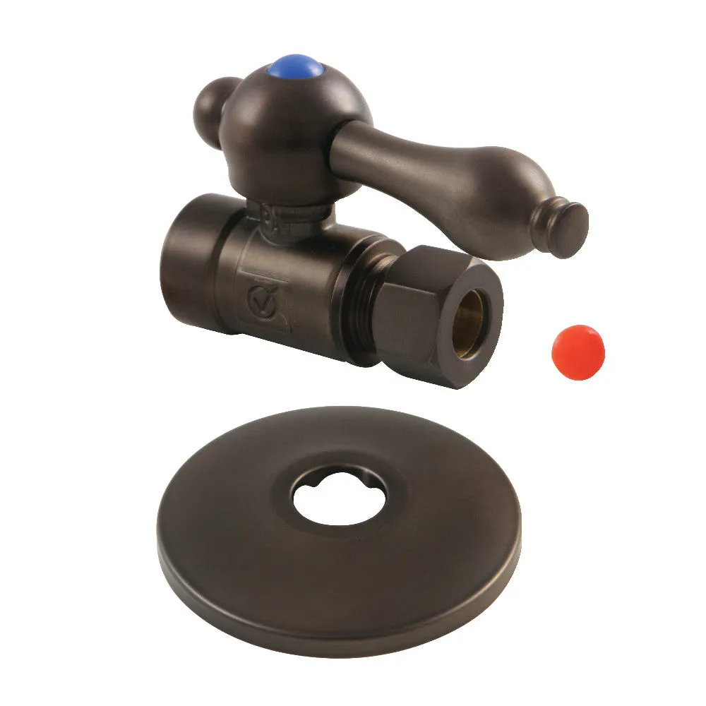 Kingston Brass 1/2-Inch Sweat 3/8-Inch O.D. Comp Straight Stop Valve with Flange