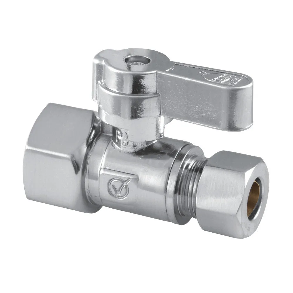 Kingston Brass 1/2" FIP X 3/8" OD Comp Straight Stop Valve