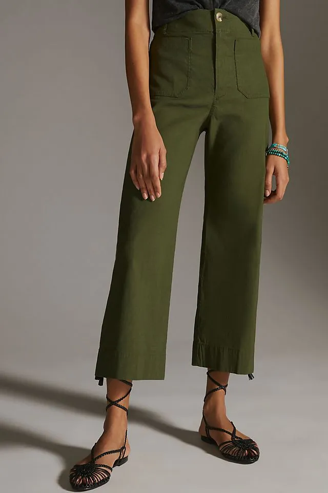 Maeve Colette cropped wide trousers, holly