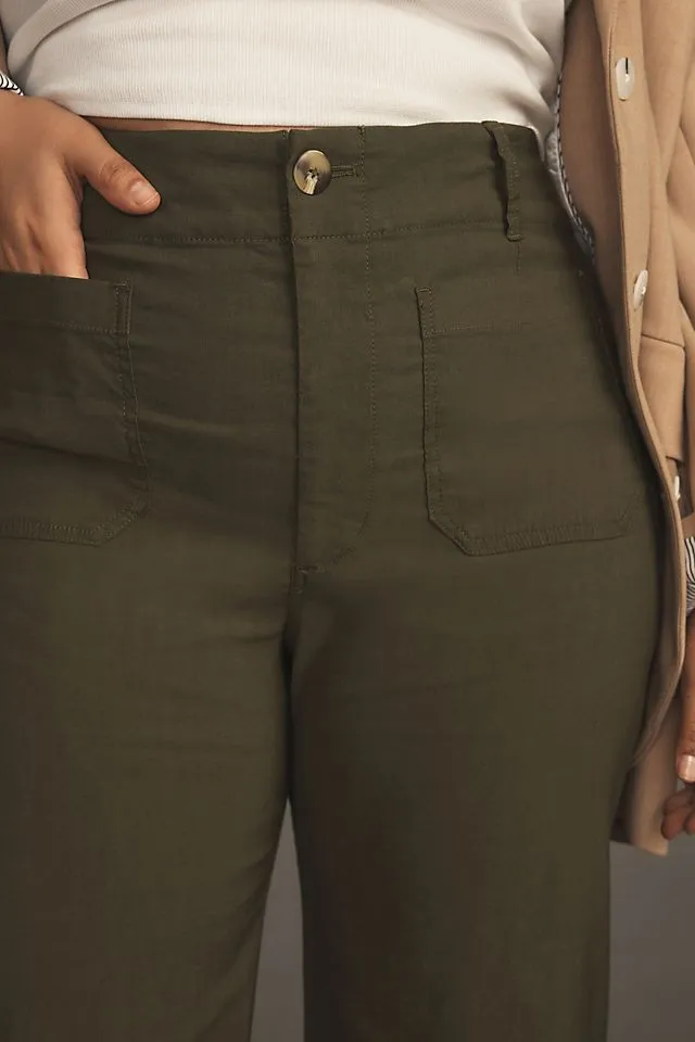 Maeve Colette cropped wide trousers, holly
