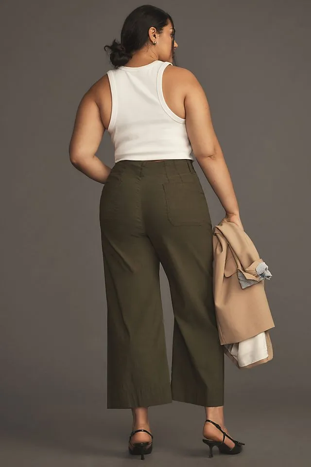 Maeve Colette cropped wide trousers, holly
