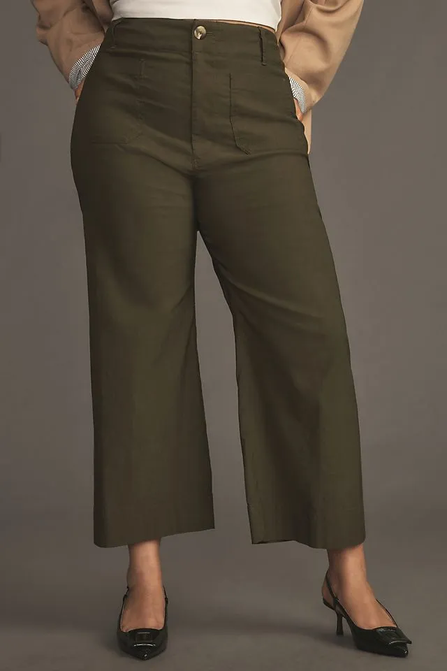 Maeve Colette cropped wide trousers, holly
