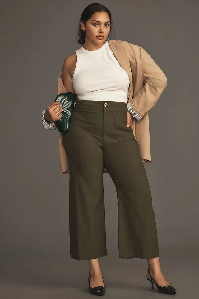 Maeve Colette cropped wide trousers, holly