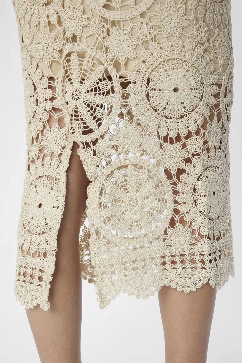 Object Petra Sandshell Knit Midi Skirt