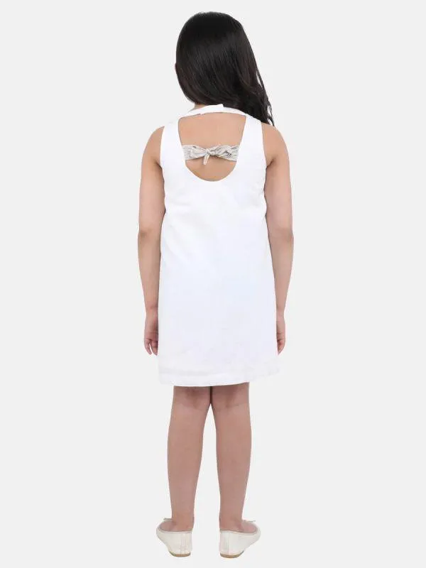 One Friday Girl White Pom Pom Dress