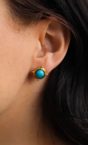 Turquoise Circle Stud