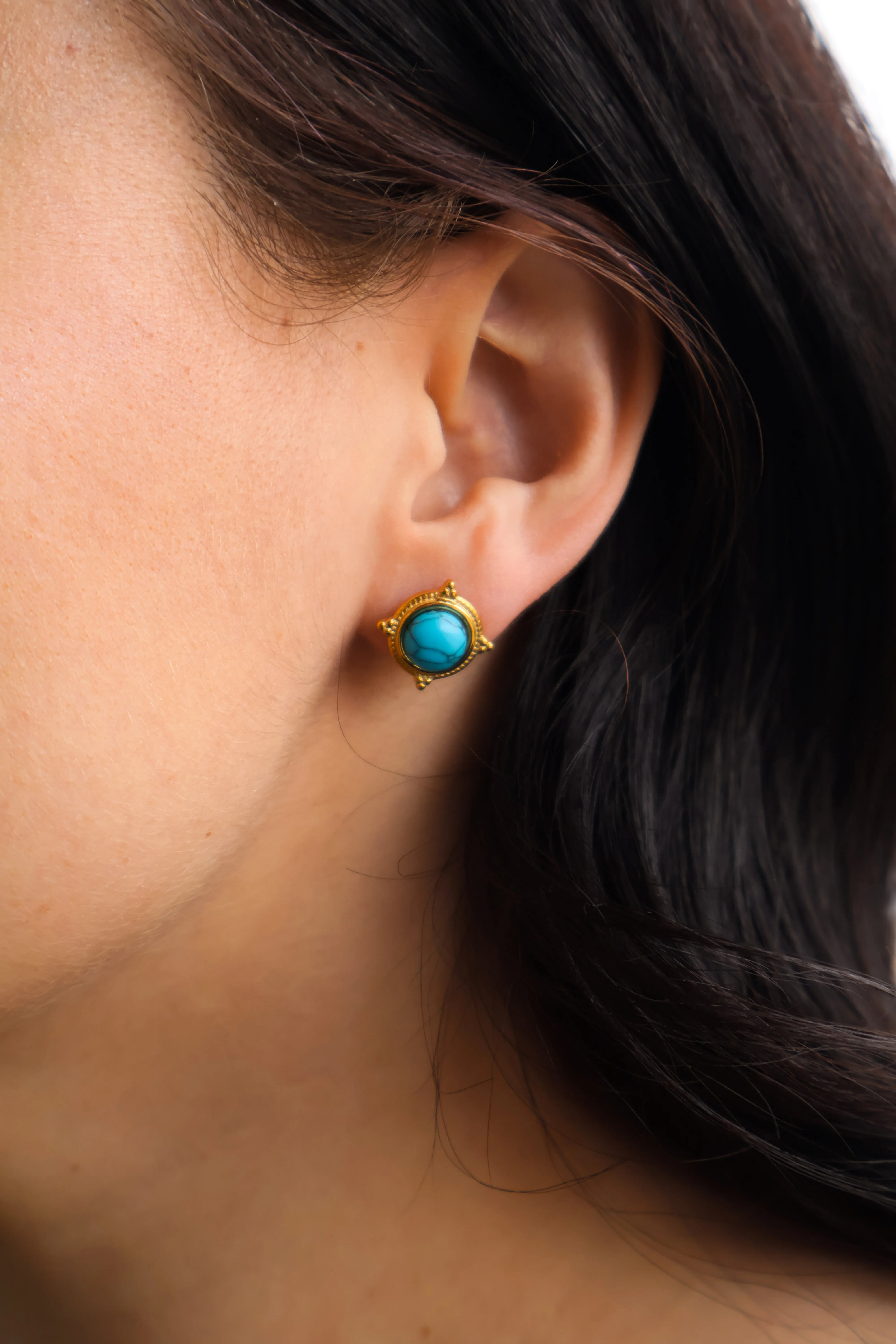 Turquoise Circle Stud